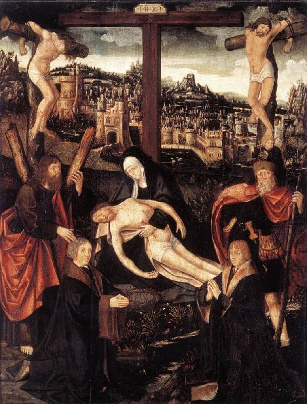 CORNELISZ VAN OOSTSANEN, Jacob Crucifixion with Donors and Saints fdg china oil painting image